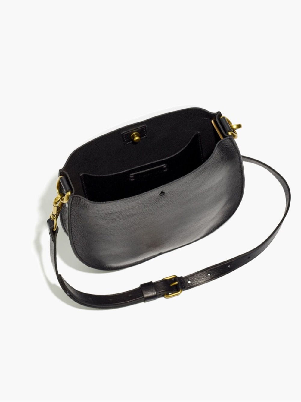 Madewell Small Transport Saddlebag in True Black - Picture 7 of 7